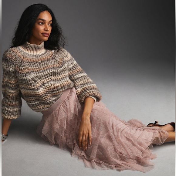 Anthropologie Pink Tulle ballerina skirt tiers NWT S 8-10 - Picture 4 of 12